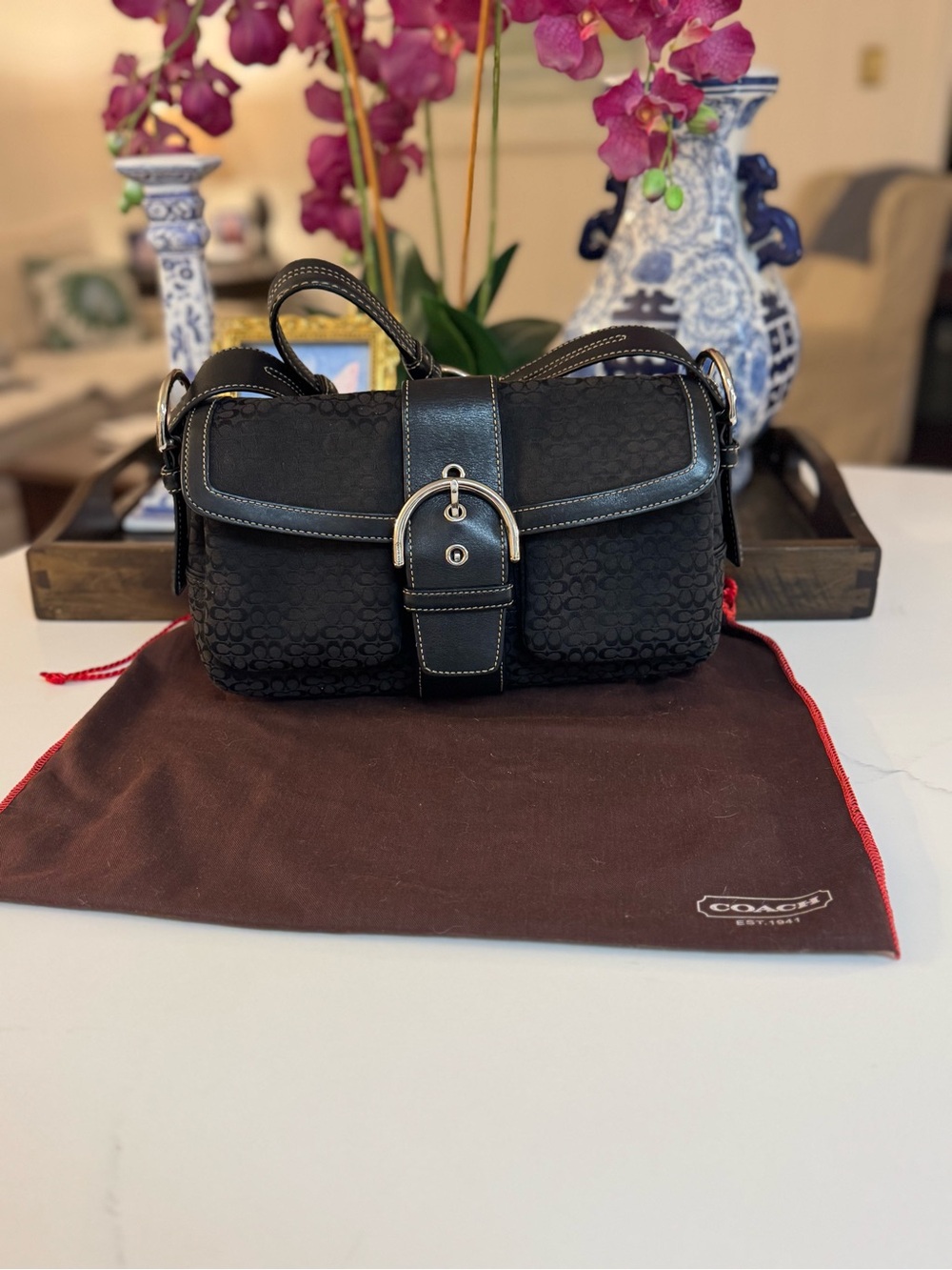 🖤🖤 COACH Y2K SOHO SIGNATURE FLAP SHOULDER BAG!